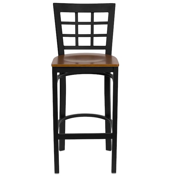 Flash Furniture Restaurant Stool, Window Back, Cherry Sea - XU-DG6R7BWIN-BAR-CHYW-GG