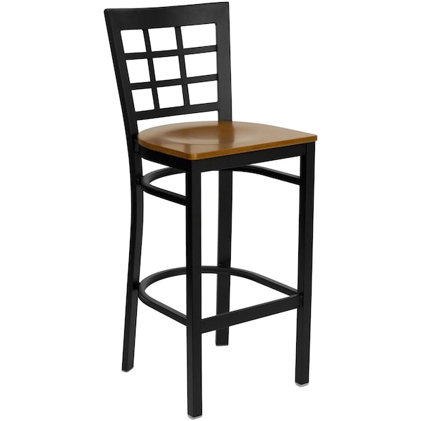 Flash Furniture Restaurant Stool, Window Back, Cherry Sea - XU-DG6R7BWIN-BAR-CHYW-GG