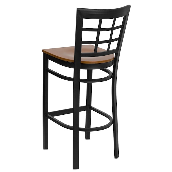 Flash Furniture Restaurant Stool, Window Back, Cherry Sea - XU-DG6R7BWIN-BAR-CHYW-GG
