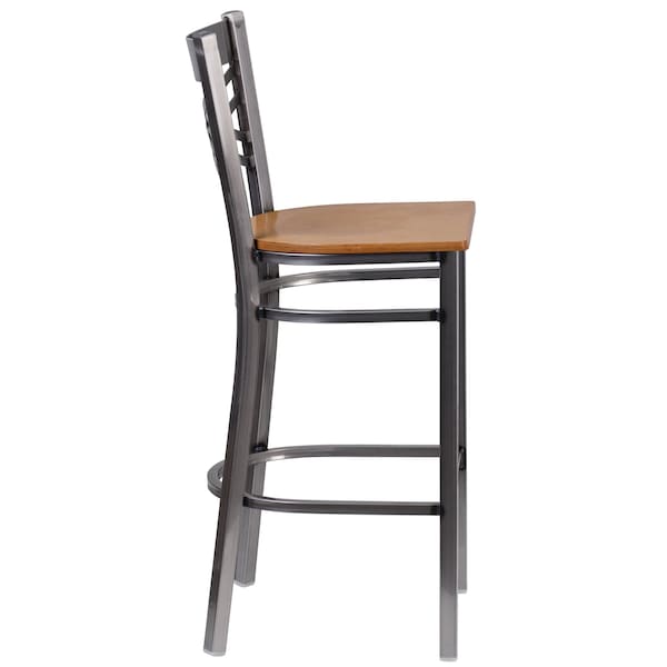 Flash Furniture Restaurant Barstool, Metal X Bck, Nat Woo - XU-6F8B-CLR-BAR-NATW-GG