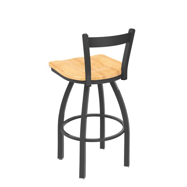 Holland Bar Stool Co 25" Low Back Swivel Counter Stool, Pewter Finish, Nat Maple Seat - 82125PWNATMPL