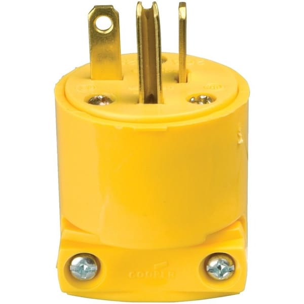 Eaton Wiring Devices Electrical Plug, 2 -Pole, 20 A, 250 V, NEMA: NEMA 6-20, Yellow - 4509-BOX