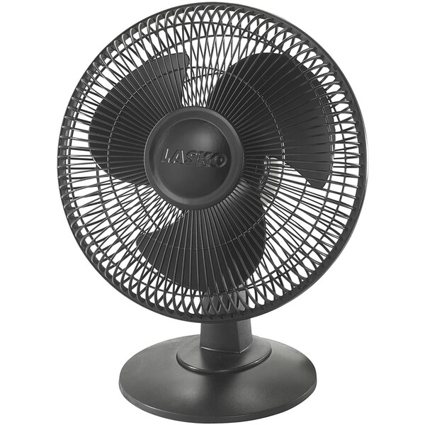 Almo 12-in. Oscillating Table Fan with 3 Speeds and Adjustable Tilt, Quiet Operation, Black - 2017