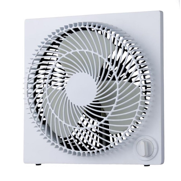 Homepage 9 in. White 3 Speed Box Fan - HO3309467
