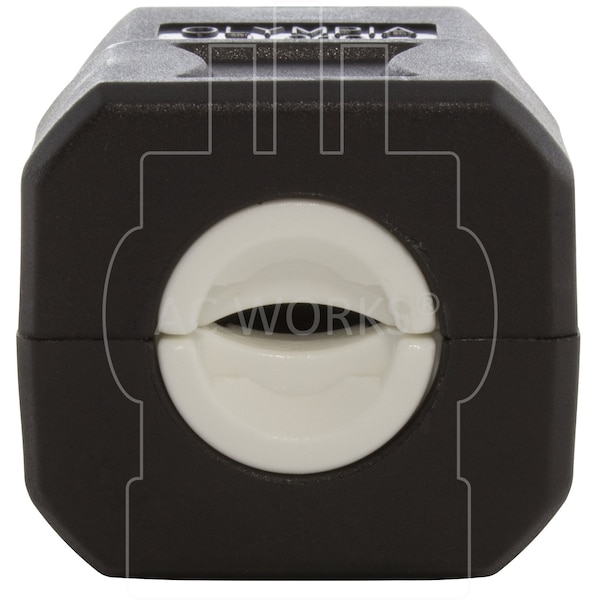 Ac Works NEMA 5-15P 15A 125V Clamp Style Square Household Plug with UL, C-UL Approval in Black - ASQ515P-BK