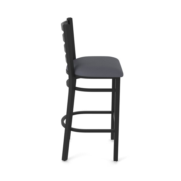 Holland Bar Stool Co 25" Stationary Counter Stool, Black Wrinkle, Canter Storm Seat - 40025BW004