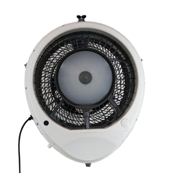 Ecojet 040102 Hurricane Wall Mount Misting Fan, White - Cools up to 1500 sq ft. - LVP-040102