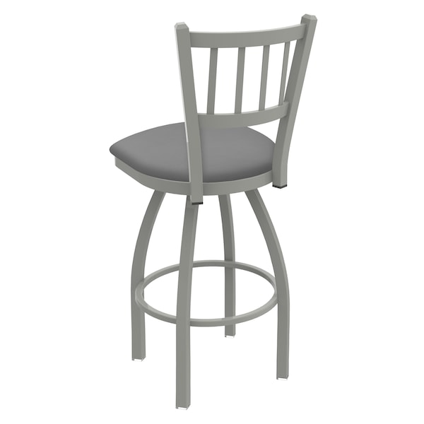 Holland Bar Stool Co 25" Swivel Counter Stool, Nickel Finish, Canter Grey Seat - 81025AN007