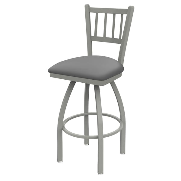 Holland Bar Stool Co 25" Swivel Counter Stool, Nickel Finish, Canter Grey Seat - 81025AN007