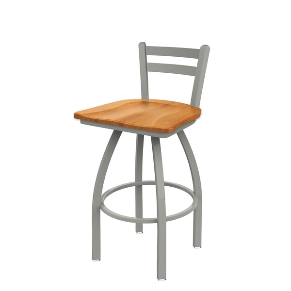 Holland Bar Stool Co 25" Low Back Swivel Counter Stool, Nickel Finish, Med Maple Seat - 41125ANMEDMPL