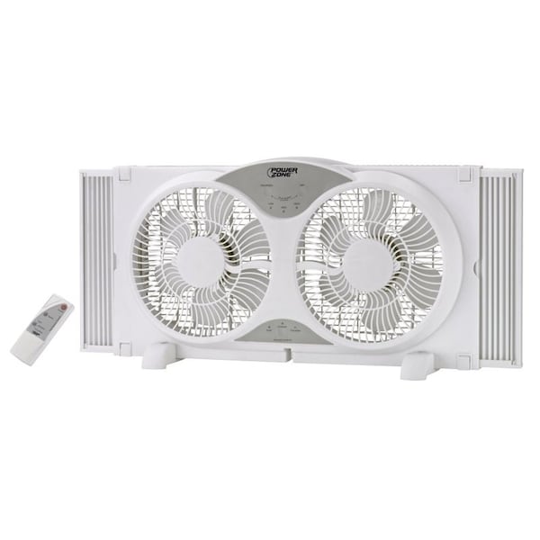 Powerzone PowerZone BP2-9A Reversible Window Fan, 9 in Dia Blade, White - BP2-9A