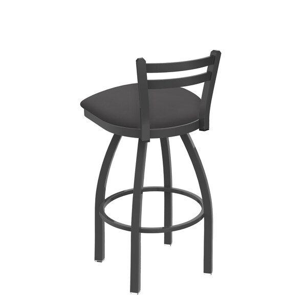 Holland Bar Stool Co 25" Low Back Swivel Counter Stool, Pewter Finish, Canter Storm Seat - 41125PW004