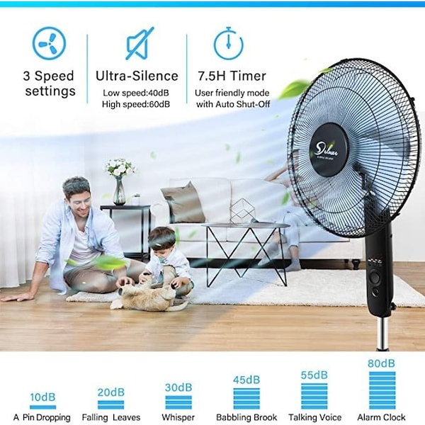 Simple Deluxe 16 in Pedestal Stand Fan - HIFANXSTAND16RCX2
