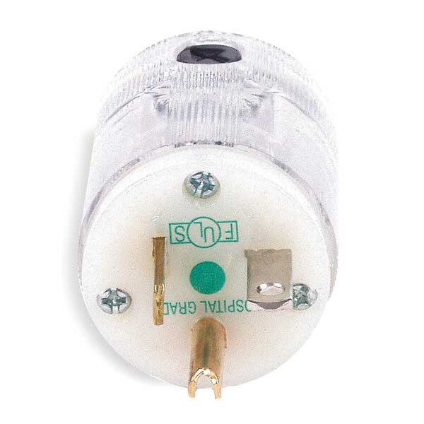Hubbell 3 Wire Straight Blade Plug Hospital Grade 125VAC 20A - HBL8315CT