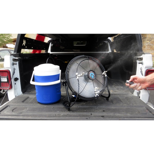 Extrememist 3-n-1 Portable Misting Fan w/ Solar Panel, Mist Pump & 16ft Mist Line attachment - 423698