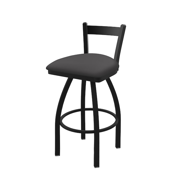 Holland Bar Stool Co 25" Low Back Swivel Counter Stool, Black Wrinkle, Canter Storm Seat - 82125BW004