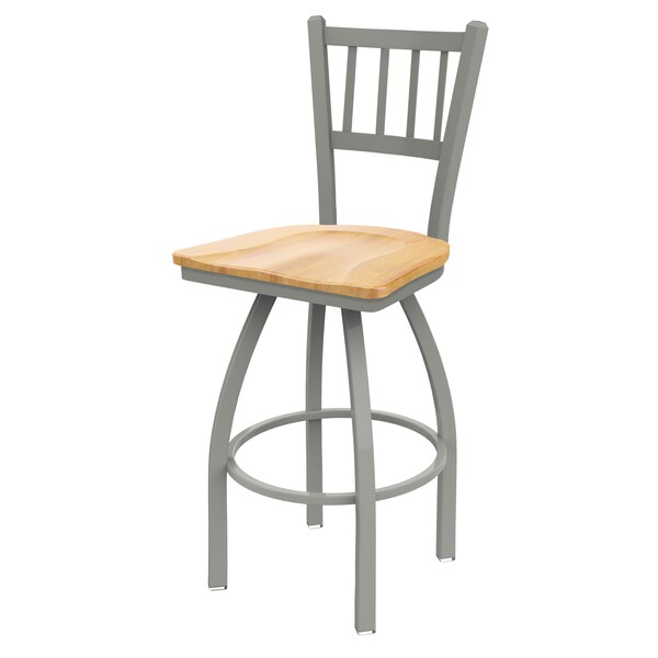 Holland Bar Stool Co 25" Swivel Counter Stool, Nickel Finish, Nat Maple Seat - 81025ANNATMPL