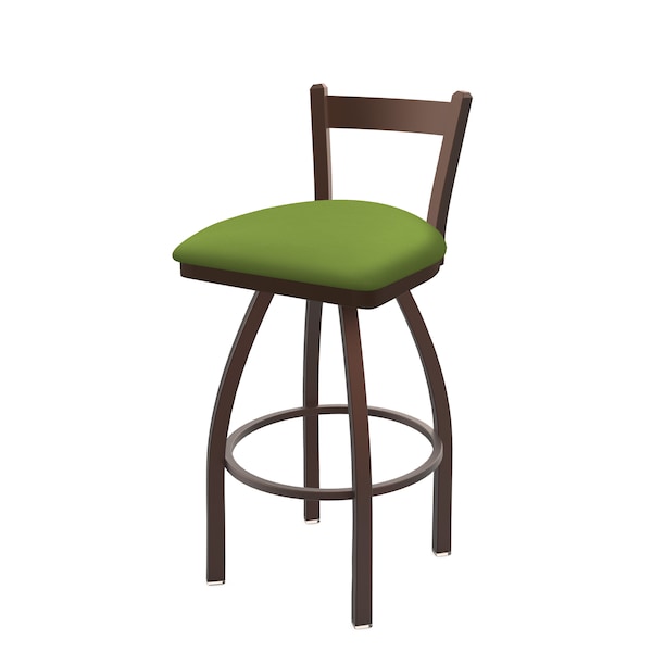 Holland Bar Stool Co 25" Low Back Swivel Counter Stool, Bronze Finish, Canter Kiwi Green Seat - 82125BZ009