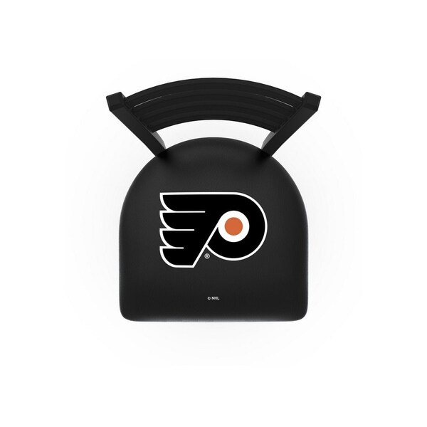 Holland Bar Stool Co 25" Blk Wrinkle Philadelphia Flyers Station Counter Stool, Ladder Back - L00425PHIFLY-B