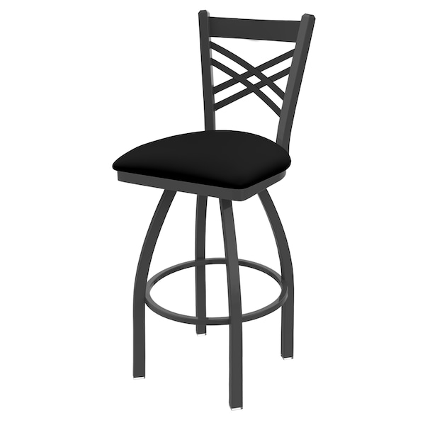 Holland Bar Stool Co 25" Swivel Counter Stool, Pewter Finish, Black Vinyl Seat - 82025PWBLKVINYL