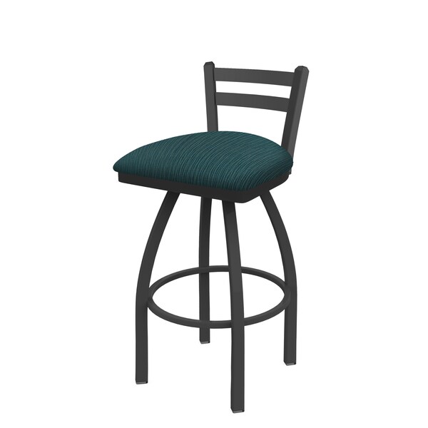 Holland Bar Stool Co 25" Low Back Swivel Counter Stool, Pewter Finish, Graph Tidal Seat - 41125PW022