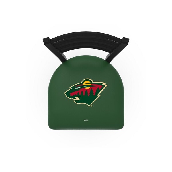 Holland Bar Stool Co 25" Blk Wrinkle Minnesota Wild Stationary Counter Stool, Ladder Back - L00425MINWLD