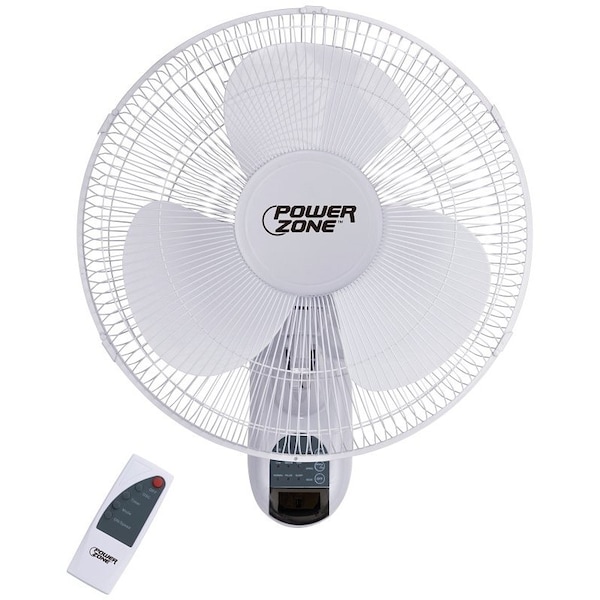 Powerzone PowerZone FW40-S1 Wall-Mount Fan, 3-Speed, White - FW40-S1