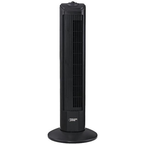 Powerzone PowerZone TF-28B Oscillating Fan Tower, 3-Speed, 120 V, Black - TF-28B