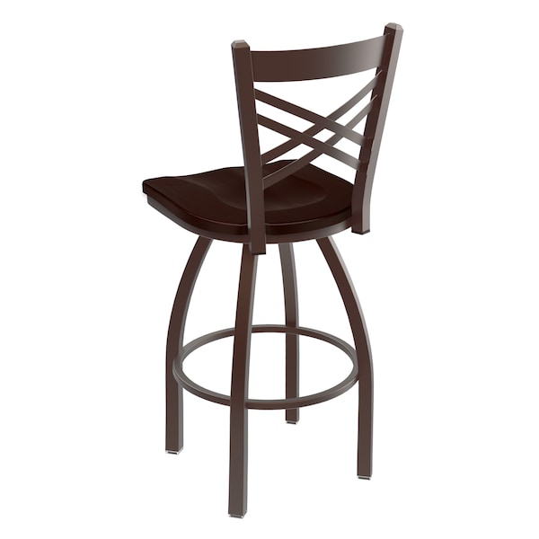 Holland Bar Stool Co 25" Swivel Counter Stool, Bronze Finish, Dark Cherry Maple Seat - 82025BZDCMPL