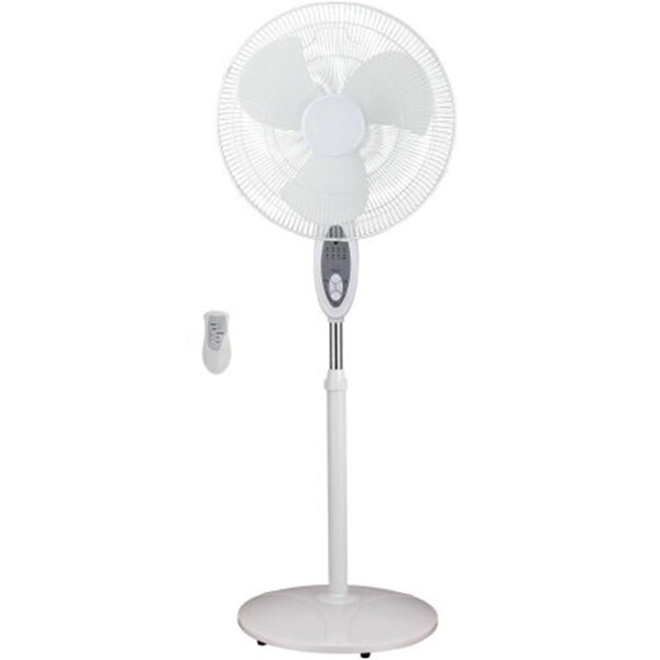 Optimus 16 in. Oscillating Stand Fan, White - F1650WH