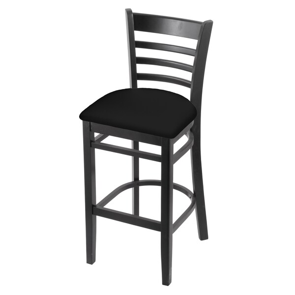 Holland Bar Stool Co 25" Counter Stool, Black Finish, Black Vinyl Seat - 314025BLKBLKVINYL
