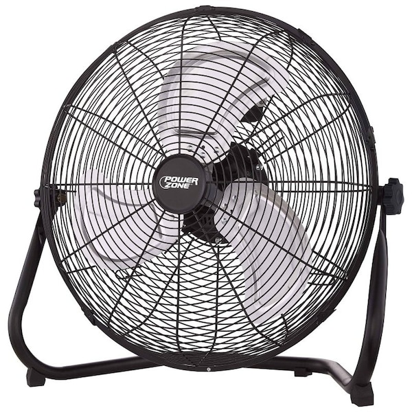 Powerzone PowerZone CZHV20B Floor Fan, 20 in Dia Blade, 120 VAC, Black - LF-20