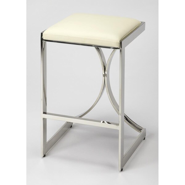 Gfancy Fixtures 24 x 14 x 14 in. Silver Plated Counter Stool - GF3094590