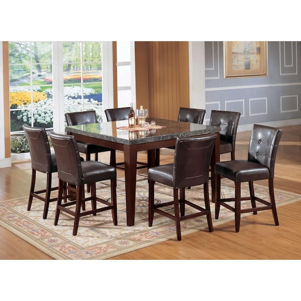 Gfancy Fixtures 20 x 24 x 40 in. Espresso Polyurethane Counter Height Chair, 2PK - GF3100347