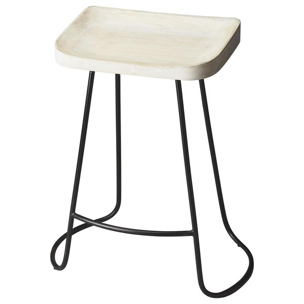 Homeroots 24.25 x 21.5 x 12.75 in. Backless Wood Counter Stool, Multi Color - 389036