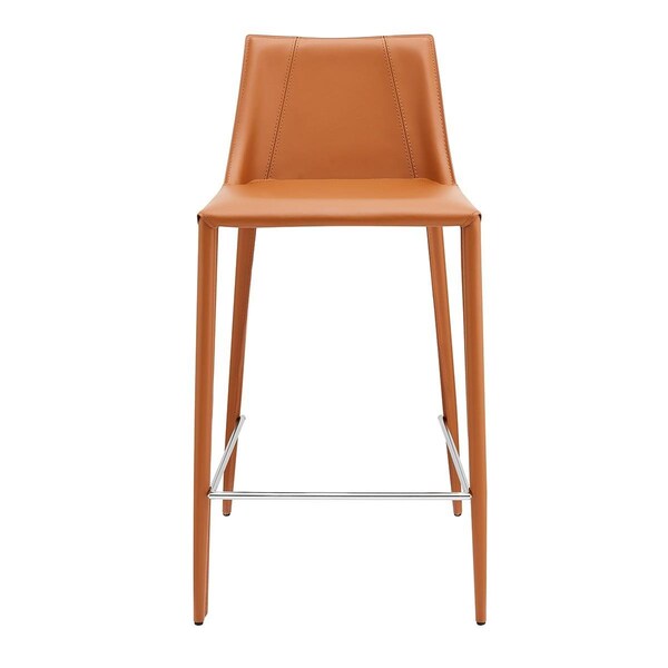Gfancy Fixtures Rich Faux Leather Counter Stool Terra Cotta - GF3102200