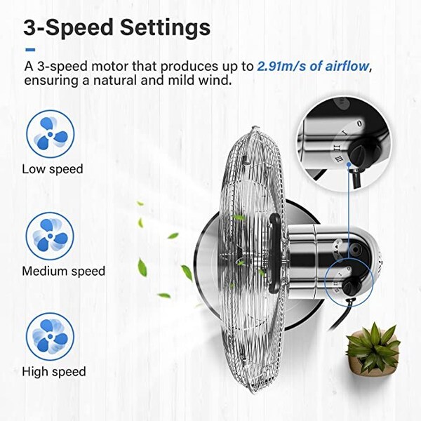 Ipower 16'' Metal Stand Fan, Silver - HIFANXSTAND16METALF