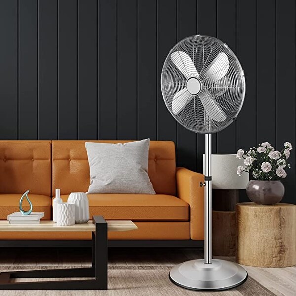 Ipower 16'' Metal Stand Fan, Silver - HIFANXSTAND16METALF