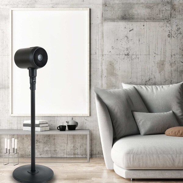Edendirect 7 in. Metal Drum Jet Fan, Indoor and Outdoor Pedestal Fan, 6-Speed with Remote Control - IR-STANDRETRO7B