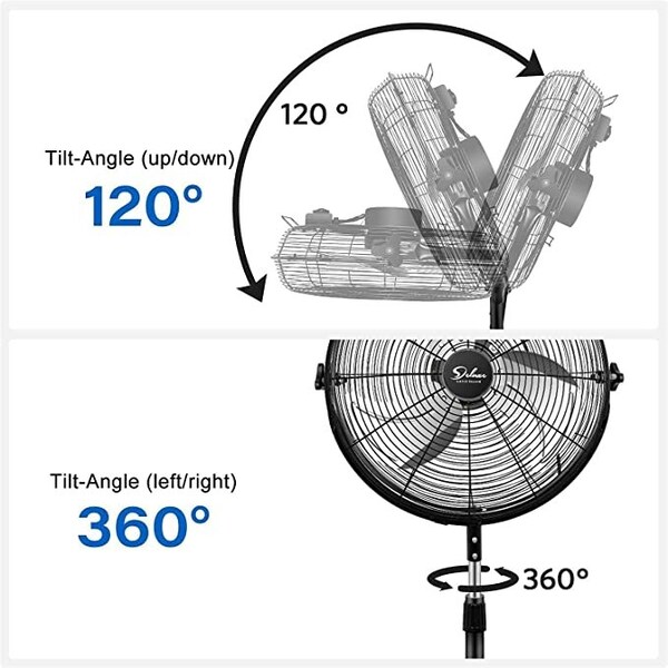 Simple Deluxe Simple Deluxe Industrial Stand Fan, 18 inch, White, 18 Inch Industrial Standing Fan - HIFANXSTAND18X2