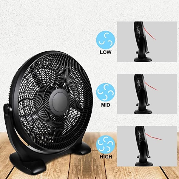Ipower 20 Inch Plastic Floor Fan, Black - HIFANXFLOOR20PLATICEXP
