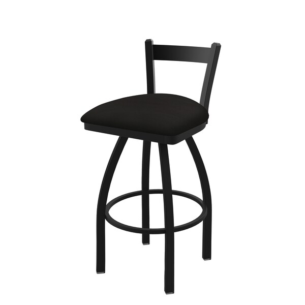 Holland Bar Stool Co 25" Low Back Swivel Counter Stool, Black Wrinkle, Canter Espresso Seat - 82125BW003