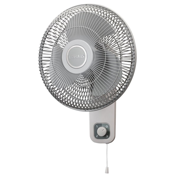 Almo 12-in. Oscillating Wall Mount Fan with 3 Quiet Speeds and Rotary/Pull Cord Controls - M12900