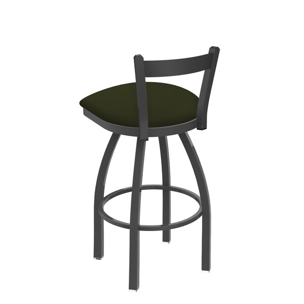 Holland Bar Stool Co 25" Low Back Swivel Counter Stool, Pewter Finish, Canter Pine Seat - 82125PW010