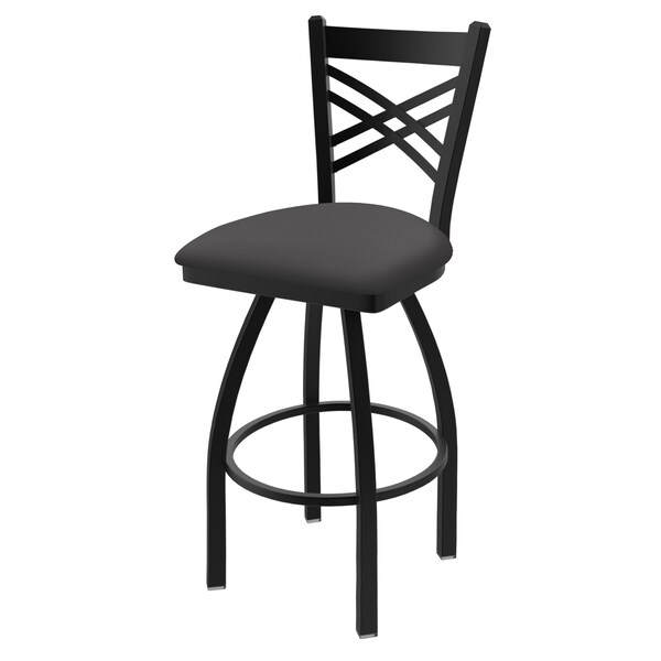 Holland Bar Stool Co 25" Swivel Counter Stool, Black Wrinkle, Canter Storm Seat - 82025BW004