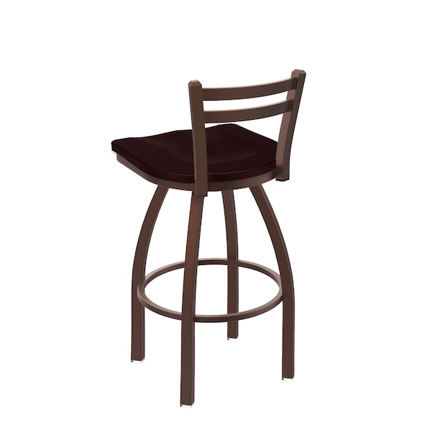 Holland Bar Stool Co 25" Low Back Swivel Counter Stool, Bronze Finish, Dark Cherry Oak Seat - 41125BZDCOAK