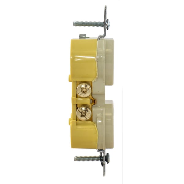 Hubbell Receptacle, 15 A Amps, 125V AC, Flush Mount, Standard Duplex Outlet, 5-15R, Ivory - RR15SITR