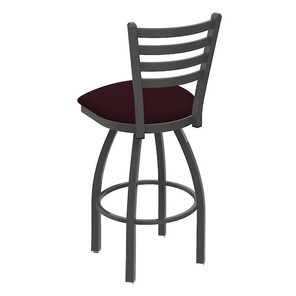 Holland Bar Stool Co 25" Swivel Counter Stool, Pewter Finish, Canter Bordeaux Seat - 41025PW005