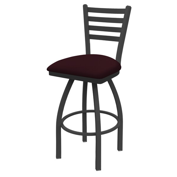 Holland Bar Stool Co 25" Swivel Counter Stool, Pewter Finish, Canter Bordeaux Seat - 41025PW005