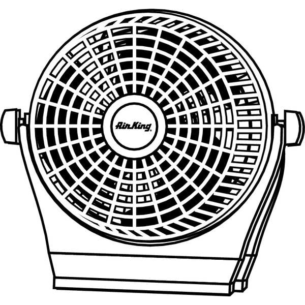 Air King 9" Blade Dia Table & Floor Fan, Non-Oscillating, 2 Speeds, 120VAC, Brown - 9525